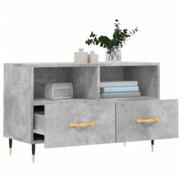 Berkfield Home TV Cabinet Concrete Grey 80x36x50 cm Engineered Wood - Size: 80 x 36 x 50 cm - thumbnail 4