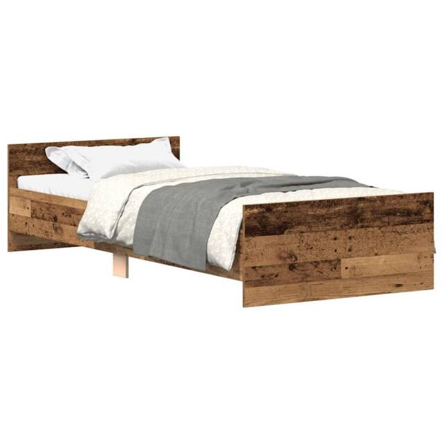 Berkfield Home Bed Frame without Mattress Old Wood 90x200 cm Engineered Wood in Brown - image 1