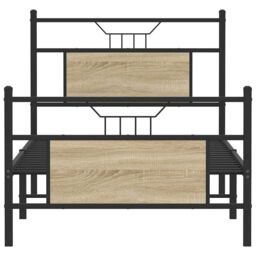Berkfield Home Bed Frame without Mattress Sonoma Oak 90x200 cm Engineered Wood in Brown - thumbnail 6