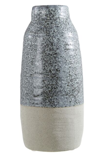 Orsina Handcrafted Large Vase, Glazed Finish Flower Vase, Versatile Stoneware, Portable Large Pottery Vase in Dark Grey - image 1