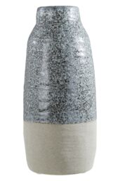 Orsina Handcrafted Large Vase, Glazed Finish Flower Vase, Versatile Stoneware, Portable Large Pottery Vase in Dark Grey - thumbnail 1