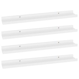 Berkfield Home Wall Shelves 4 pcs White 60x9x3 cm - Size: 60 x 9 x 3 cm - thumbnail 2