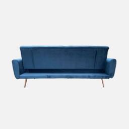 sweeek 3-seater Velvet Convertible Sofa Bed in Blue - thumbnail 3