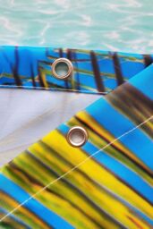 Neel Blue Beach Themed Shower Curtain with Hooks, Water Resistant Bathroom Curtains - Size: 180 cm width x 200 cm drop - thumbnail 3