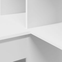 Berkfield Home Corner Desk with Shelf with Storage White Standard Engineered wood & MDF - thumbnail 8