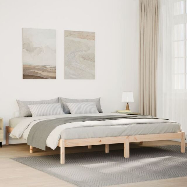 Berkfield Home Extra Long Bed Frame without Mattress 180x210 cm Solid Wood Pine in Brown - image 1