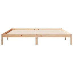 Berkfield Home Extra Long Bed Frame without Mattress 180x210 cm Solid Wood Pine in Brown - thumbnail 4