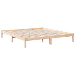Berkfield Home Extra Long Bed Frame without Mattress 180x210 cm Solid Wood Pine in Brown - thumbnail 6