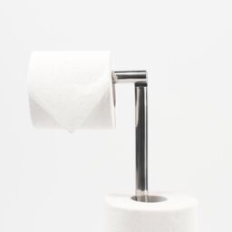 OHS 2-in-1 Freestanding Toilet Roll Holder Bathroom Paper Organiser in Silver - thumbnail 5