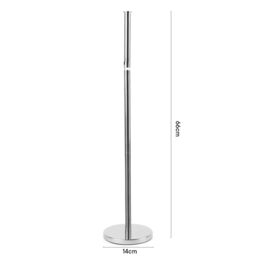 OHS 2-in-1 Freestanding Toilet Roll Holder Bathroom Paper Organiser in Silver - thumbnail 4