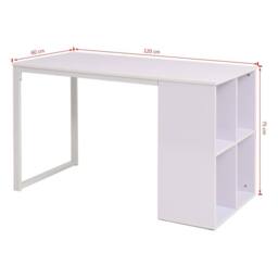 Berkfield Home Modern Writing Desk 120x60x75 cm White - Size: 120 x 60 x 75 cm - thumbnail 7
