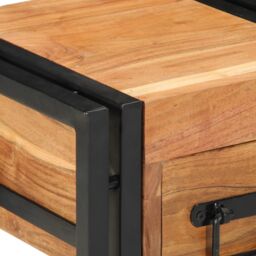 Berkfield Home Nightstands 2 pcs 30x30x40 cm Solid Wood Acacia in Brown - Size: 30 x 30 x 40 cm - thumbnail 9