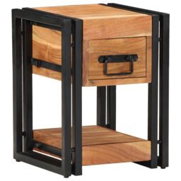 Berkfield Home Nightstands 2 pcs 30x30x40 cm Solid Wood Acacia in Brown - Size: 30 x 30 x 40 cm - thumbnail 2