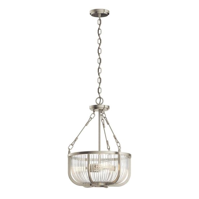 Netlighting Kichler Roux Cylindrical Pendant Ceiling Light Brushed Nickel in Grey - image 1