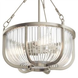 Netlighting Kichler Roux Cylindrical Pendant Ceiling Light Brushed Nickel in Grey - thumbnail 2