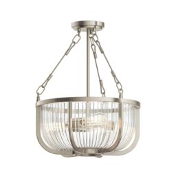 Netlighting Kichler Roux Cylindrical Pendant Ceiling Light Brushed Nickel in Grey - thumbnail 5