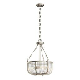 Netlighting Kichler Roux Cylindrical Pendant Ceiling Light Brushed Nickel in Grey - thumbnail 1