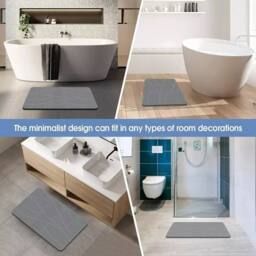 Kelvenix Stone Bath Mat Diatomite Fast Drying Quick in Grey - thumbnail 3