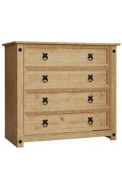 Home Discount Vida Designs Corona Rustic 4 Drawer Chest Storage Bedroom Furniture in Brown - thumbnail 6