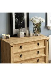 Home Discount Vida Designs Corona Rustic 4 Drawer Chest Storage Bedroom Furniture in Brown - thumbnail 4