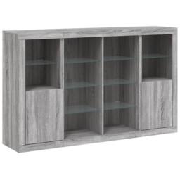Berkfield Home Sideboards with LED Lights 3 pcs Grey Sonoma Engineered Wood - thumbnail 5