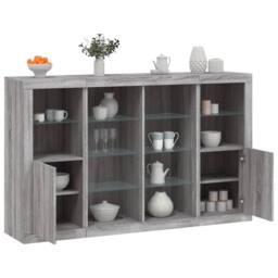 Berkfield Home Sideboards with LED Lights 3 pcs Grey Sonoma Engineered Wood - thumbnail 2