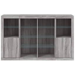 Berkfield Home Sideboards with LED Lights 3 pcs Grey Sonoma Engineered Wood - thumbnail 6