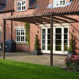 Rutland County Garden Furniture Ltd Wall Mounted Box Pergola - L240 x W240 x H270 cm - Rustic Brown - thumbnail 7