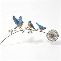 Quipulse Metal Wrought-Iron Floral Ornaments in Blue - thumbnail 2