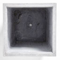 Primrose 80cm Terracotta Fibre Cement Finish Tall Cube Planter in Grey - thumbnail 2