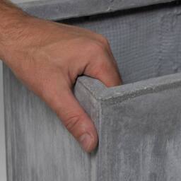 Primrose 80cm Terracotta Fibre Cement Finish Tall Cube Planter in Grey - thumbnail 3