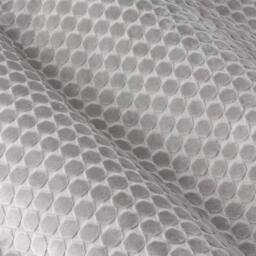 Paoletti Neptune Fully Lined Velvet Eyelet Curtain Pair in Silver - Size: 229 cm width x 229 cm drop - thumbnail 6