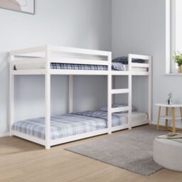 Berkfield Home Bunk Bed White 80x200 cm Solid Wood Pine - thumbnail 1