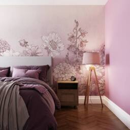 Superfresco Easy Muted Floral Lilac Print To Order 3m x 2.8m Mural in Purple - thumbnail 1