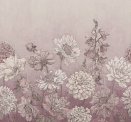 Superfresco Easy Muted Floral Lilac Print To Order 3m x 2.8m Mural in Purple - thumbnail 2