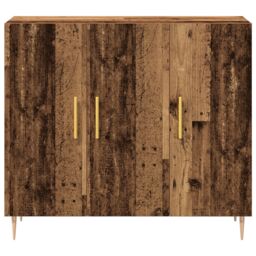 Berkfield Home Sideboard in Old Wood, 90x34x80 cm, Made of Engineered Wood in Brown - Size: 90 x 34 x 80 cm - thumbnail 6