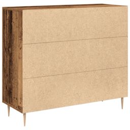 Berkfield Home Sideboard in Old Wood, 90x34x80 cm, Made of Engineered Wood in Brown - Size: 90 x 34 x 80 cm - thumbnail 5
