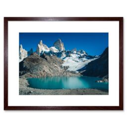 "Artery8 Wall Art Print Marttinen Fitz Roy Mountain Argentina Framed in Brown - Size: W7"" x H9""" - thumbnail 1