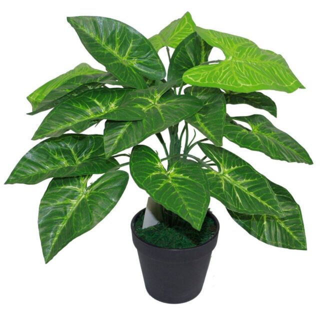 Leaf 45cm Design UK Realistic Large Artificial Foliage Plant with Pot in Green - image 1
