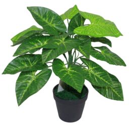 Leaf 45cm Design UK Realistic Large Artificial Foliage Plant with Pot in Green - thumbnail 1