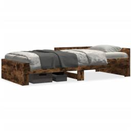 Berkfield Home Restful Bed Frame without Mattress Smoked Oak 100x200 cm Engineer in Brown - thumbnail 3