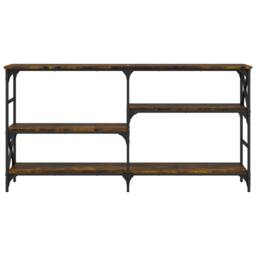 Berkfield Home Console Table Smoked Oak 150x29x76.5 cm Engineered Wood in Brown - thumbnail 4