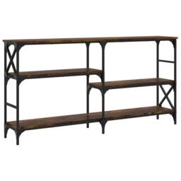 Berkfield Home Console Table Smoked Oak 150x29x76.5 cm Engineered Wood in Brown - thumbnail 6