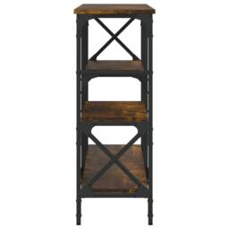 Berkfield Home Console Table Smoked Oak 150x29x76.5 cm Engineered Wood in Brown - thumbnail 5
