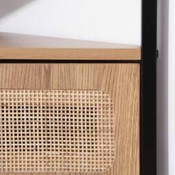 CALICOSY Corner TV Unit With 1 Door & Rattan Caning, 100 Cm Wide - JAYA in Light Brown - thumbnail 6