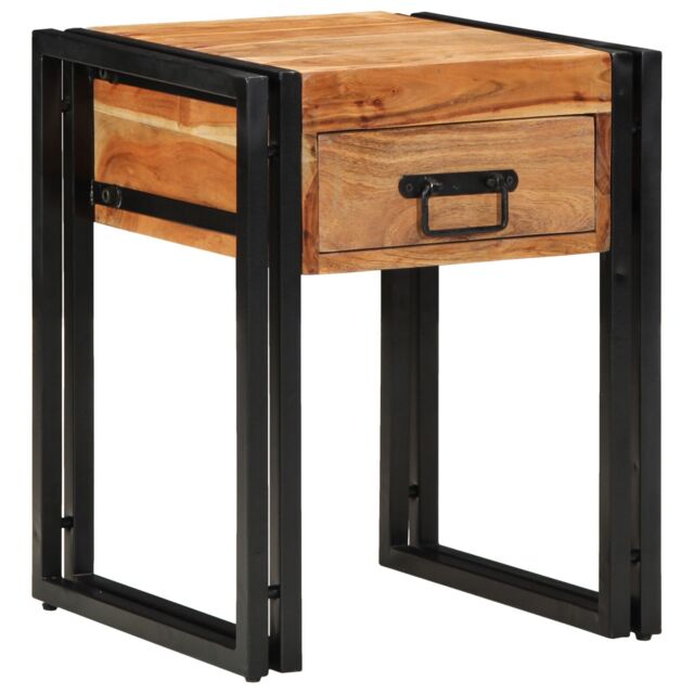 Berkfield Home Side Table 40x40x50 cm Solid Wood Acacia in Brown - Size: 40 x 40 x 50 cm - image 1