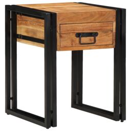 Berkfield Home Side Table 40x40x50 cm Solid Wood Acacia in Brown - Size: 40 x 40 x 50 cm - thumbnail 4