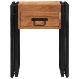 Berkfield Home Side Table 40x40x50 cm Solid Wood Acacia in Brown - Size: 40 x 40 x 50 cm - thumbnail 6