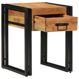 Berkfield Home Side Table 40x40x50 cm Solid Wood Acacia in Brown - Size: 40 x 40 x 50 cm - thumbnail 2