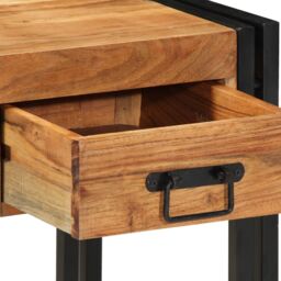 Berkfield Home Side Table 40x40x50 cm Solid Wood Acacia in Brown - Size: 40 x 40 x 50 cm - thumbnail 9
